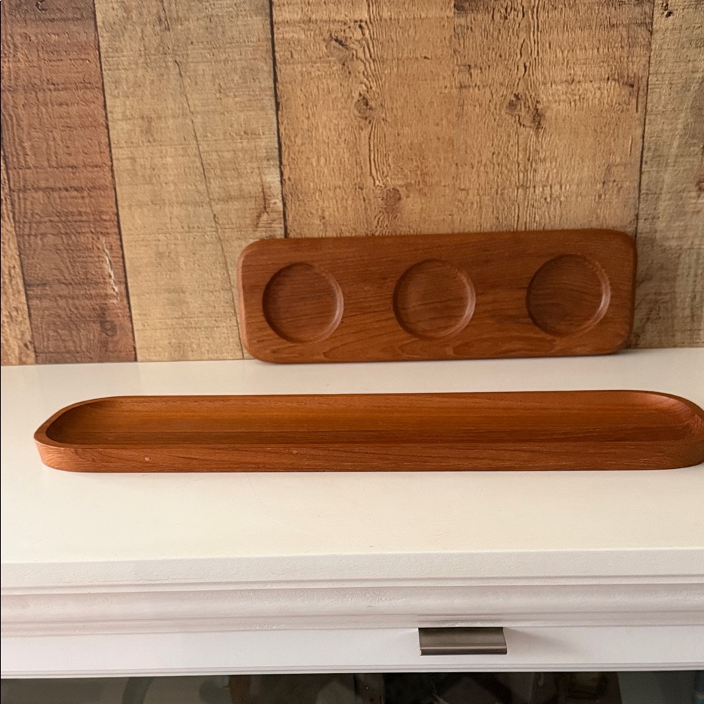 Teak Wooden Trays Set of 2 - Picture 4 of 11